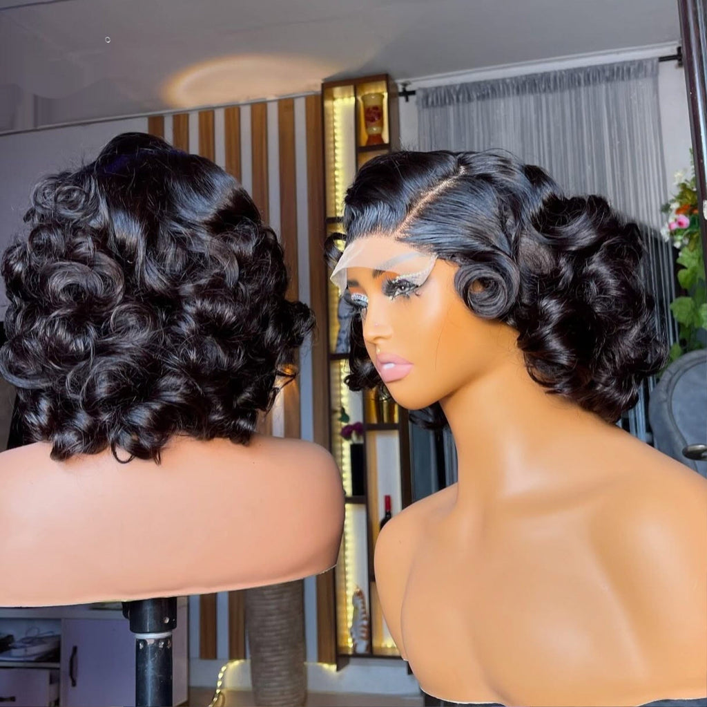 Womens Short  Double-layer Full-stretch Wig