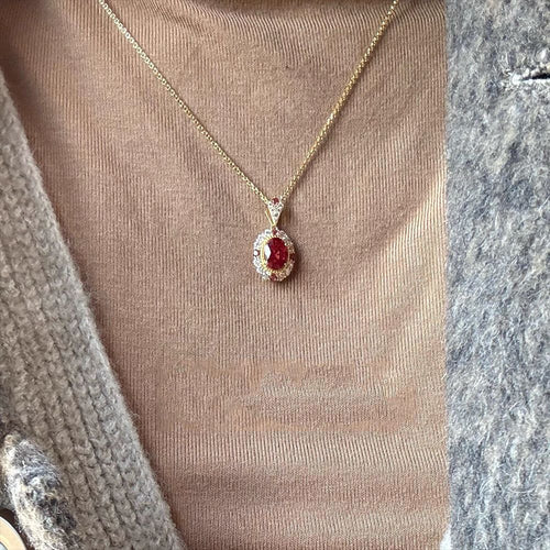 Blood Ruby Pendant Luxury Red Corundum Necklace