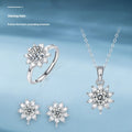 925 Silver Ring Holder Jewelry Ornament First Snow Series Goddess Necklace Suit