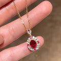 Blood Ruby Pendant Luxury Red Corundum Necklace