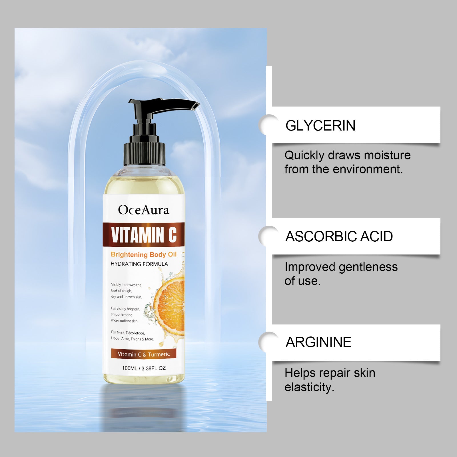Moisturizing, Smoothing Vitamin C Body Oil For Skincare